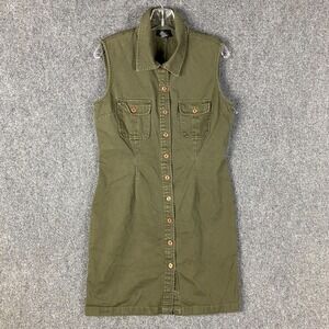 Europa Dress Women's‎ 12 Button Up Sleeveless Green 100% Cotton Adults